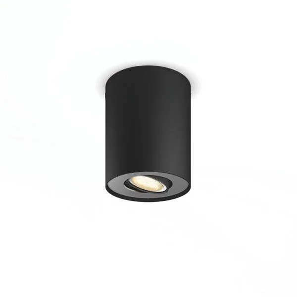 Philips Hue Pillar Single Spot Sort inkl. Dæmper