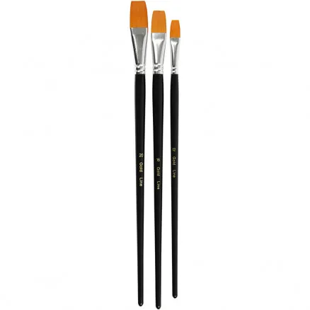 Gold Line Pensler, L: 30-33 cm, B: 12-20 mm, flad, 3 stk./ 1 pk.